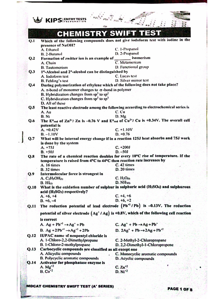 Kips Chemistry Swift | PDF