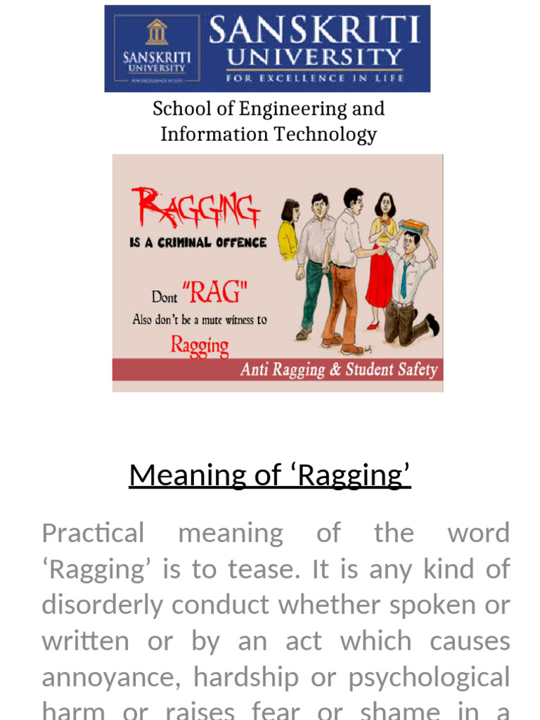 Anti-Ragging Guidelines for Students | PDF | Public Law | Criminal Law