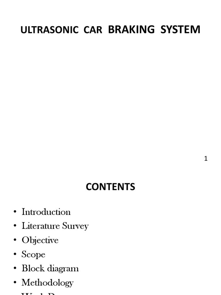 Ultrasonic Car Braking System PDF Traffic Collision Ultrasound