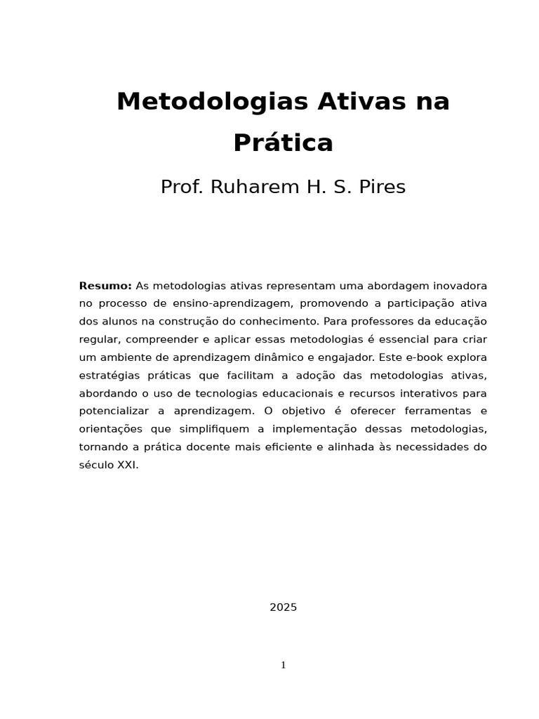 Metodologias Ativas na Educação: Guia Prático | PDF | Aprendizado ...