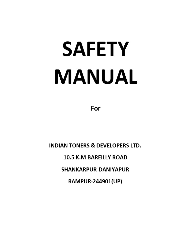 Safety Manual | PDF