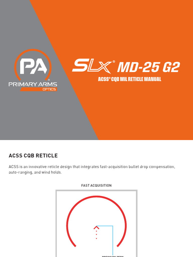 ACSS CQB Reticle User Manual | PDF | Shotgun | Telescopic Sight