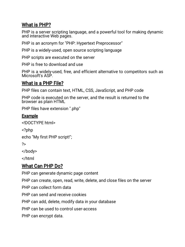Introduction to PHP Programming Basics | PDF | Cross Platform Software ...