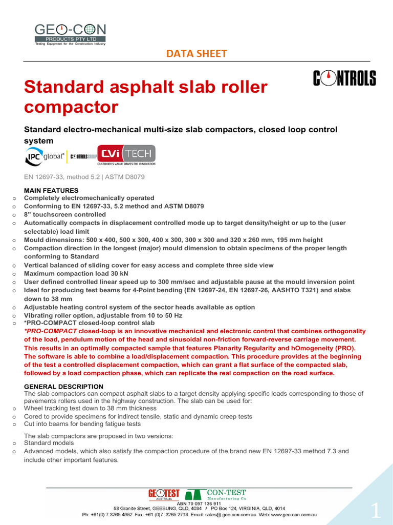 Electromechanical Asphalt Slab Compactor | PDF | Bending | Mechanics