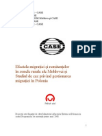 Efectele Migratiei Si Remitentelor in Zonele Rurale Ale Moldovei Si Studiul de Caz Privind Gestionarea Migratiei in Polonia