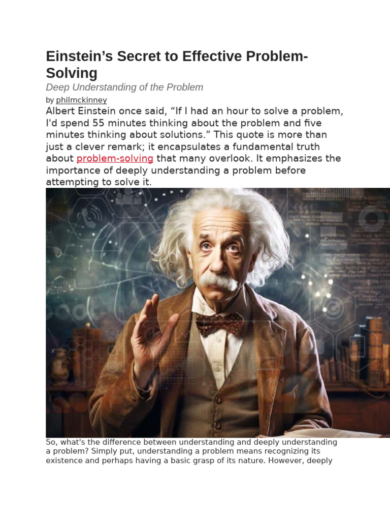 Einstein's Problem-Solving Insights | PDF | Information | Creativity