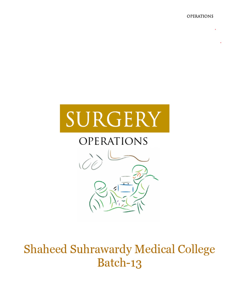 Comprehensive Surgical Operations Guide | PDF | Kidney | Gallbladder