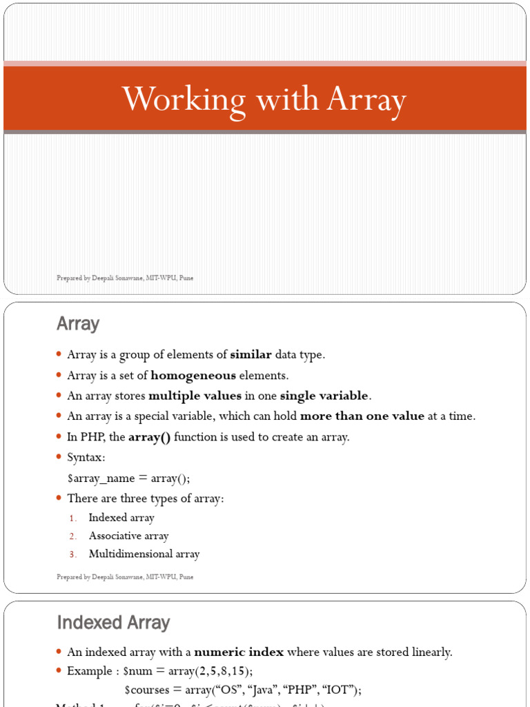 Understanding PHP Array Types | PDF | Software Engineering | Computer Data