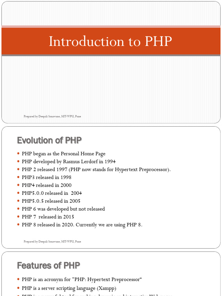 Chapter 1-Introduction To PHP | PDF | Php | Control Flow