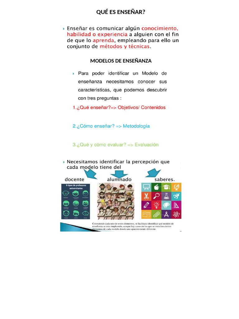 Modelos de Enseñanza y Evaluación Efectiva | PDF