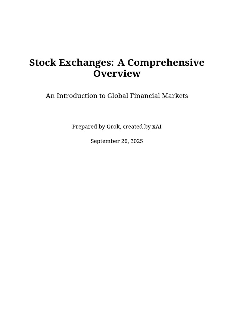 Overview of Global Stock Exchanges | PDF | Stock Exchange | Stocks