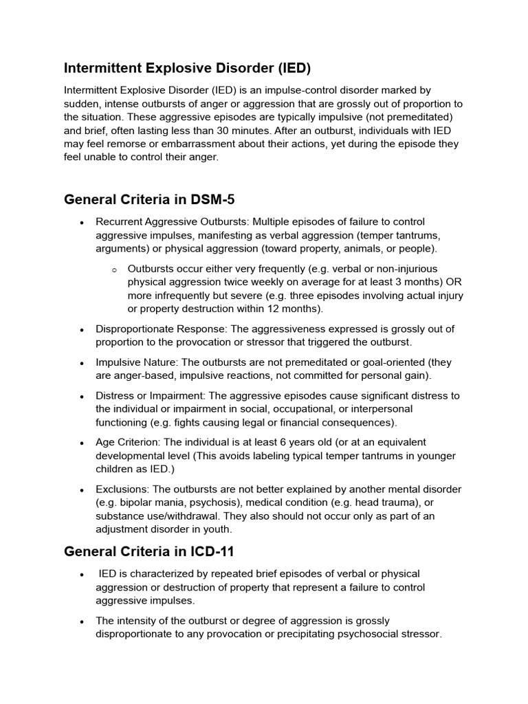 Understanding Intermittent Explosive Disorder | PDF | Mental Disorder ...
