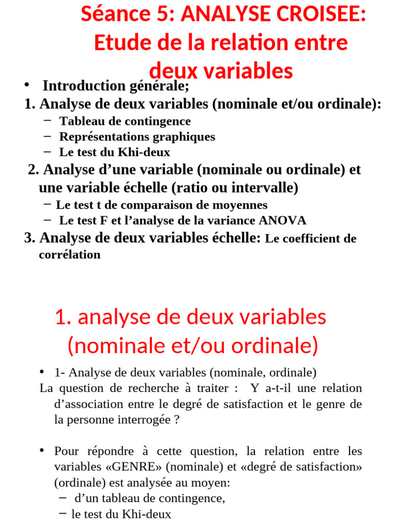 Analyse des relations entre variables | PDF | Analyse de la variance ...
