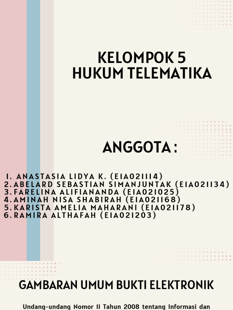 Hukum Telematika dan Bukti Elektronik | PDF