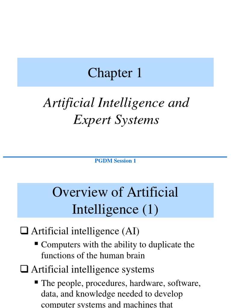 Overview of Artificial Intelligence & Expert Systems | PDF | Artificial ...