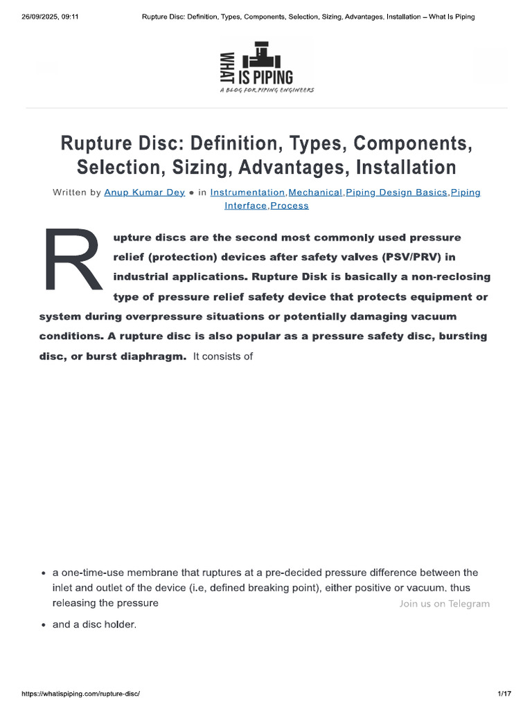 Rupture Disk | PDF
