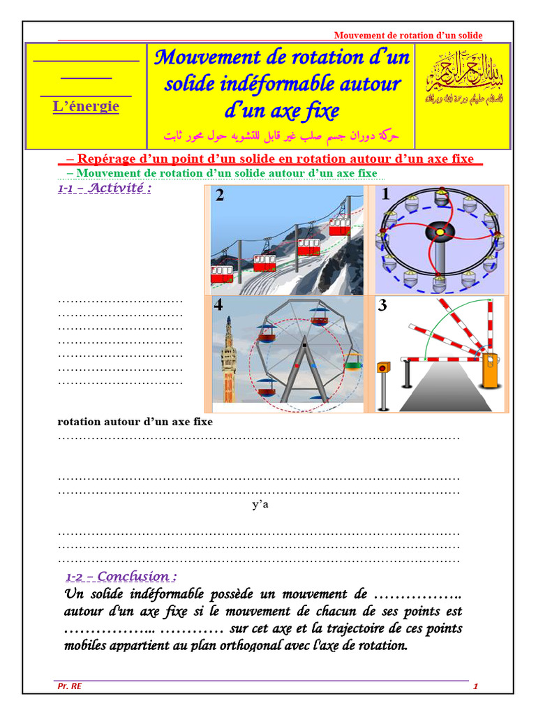 Mouvement de rotation d'un solide | PDF | Mouvement de rotation | Rotation