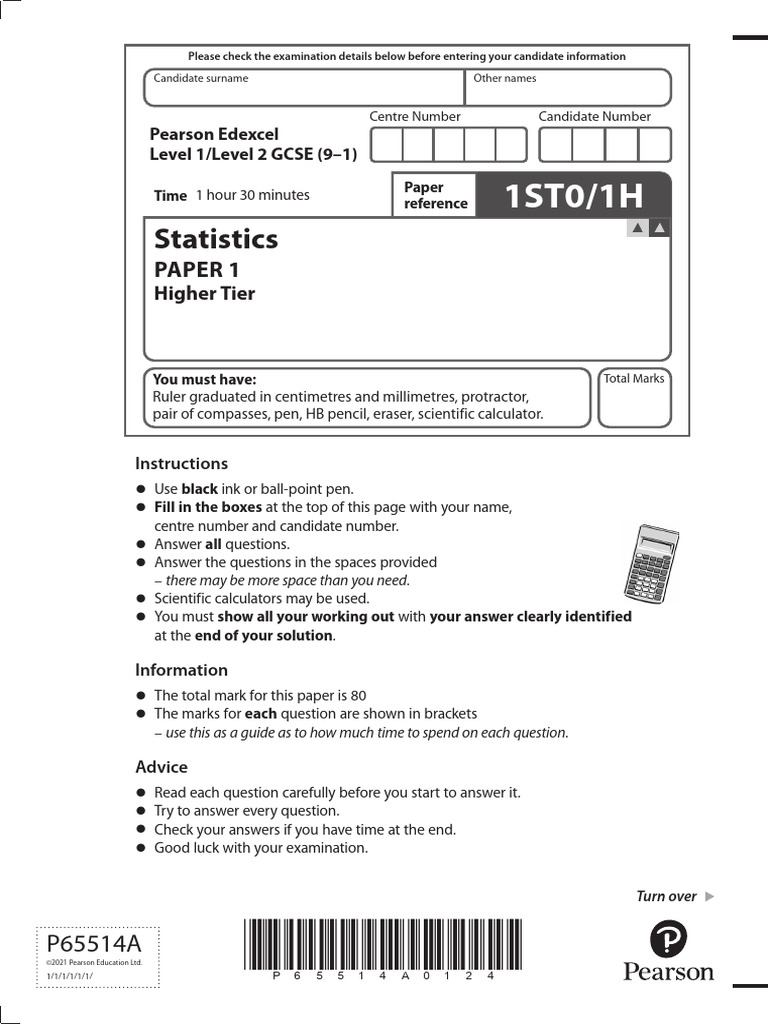 GCSE Statistics Exam Paper 1 Guide | PDF | Statistical Analysis ...