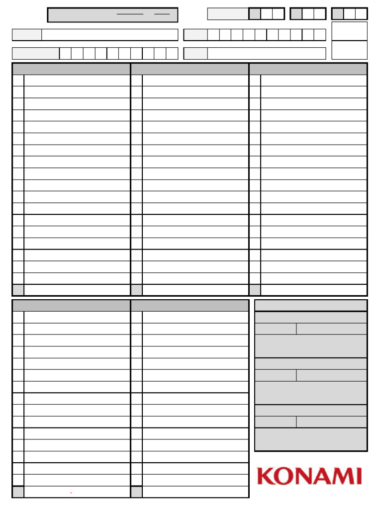 Deck Check Form for Card Games | PDF