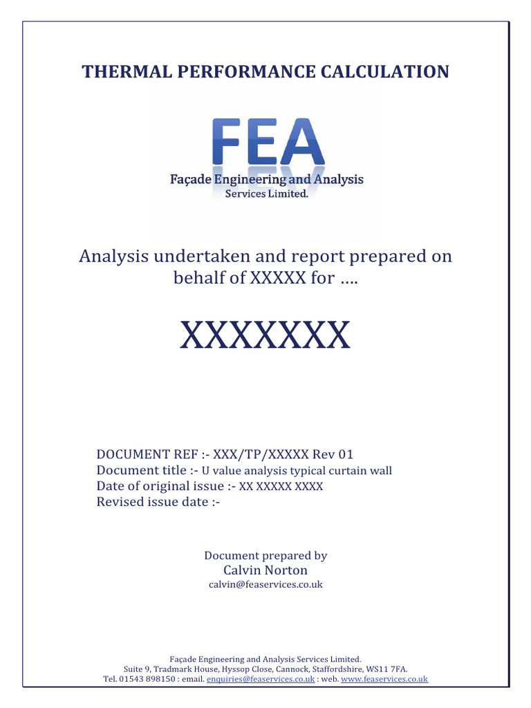 Example Thermal Performance Calculation U Value | PDF