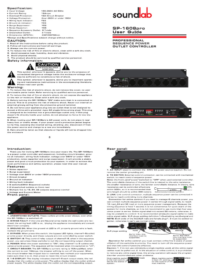 Soundlab Sp1608pro Manual Book | PDF