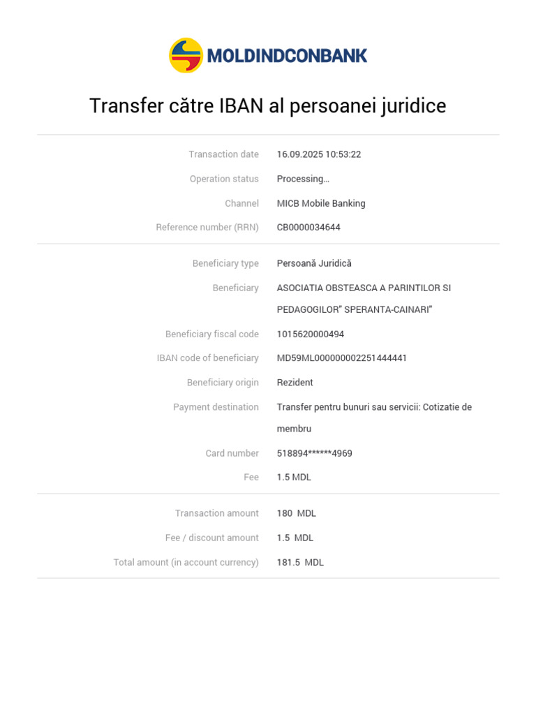 Transfer Details for Legal Entity IBAN | PDF