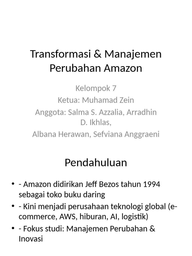 Amazon Change Management Kel7 PPT | PDF