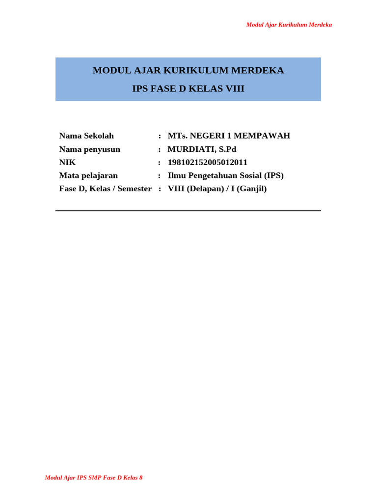 Modul Ajar Tema 01 Berbasis TIK | PDF