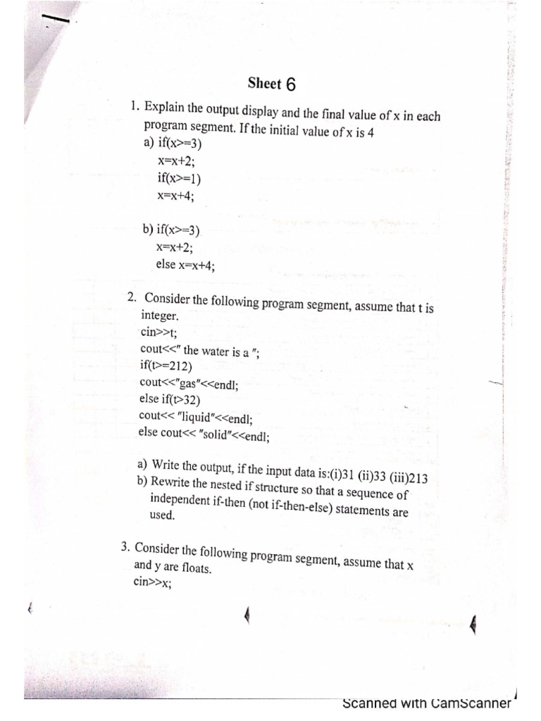 Sheet 6 | PDF