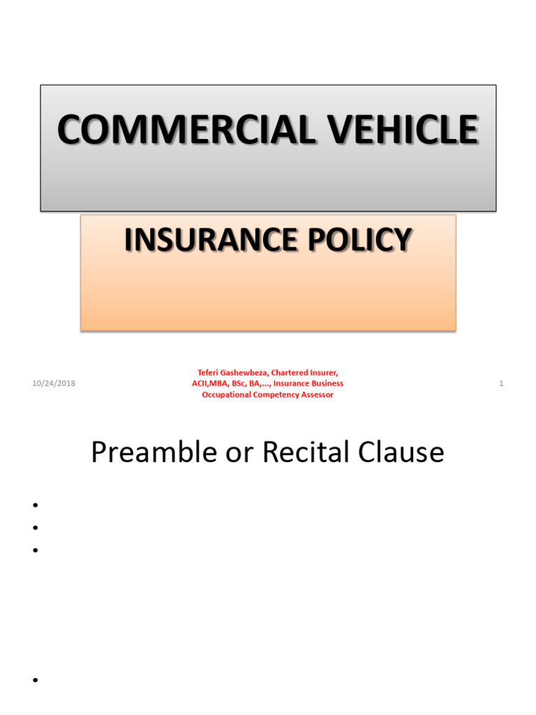 1.6. (C) - Commercial Vehicle Insurance Policy | PDF | Insurance ...