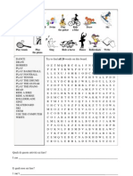 Hobbies Word Search