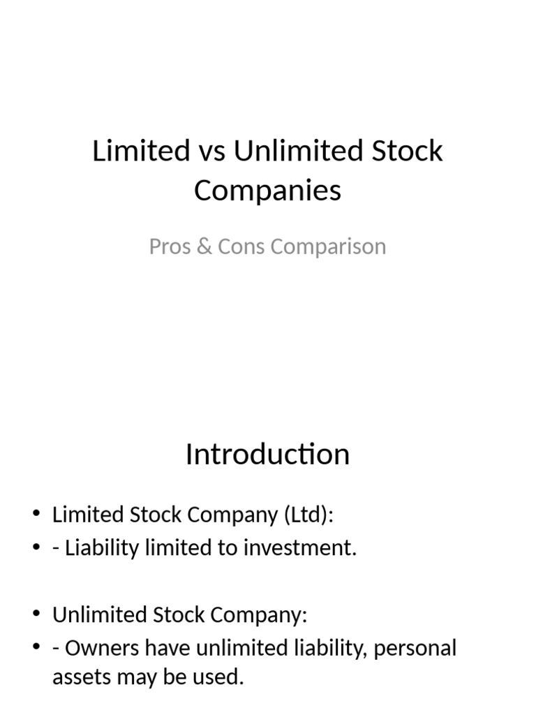Limited Vs Unlimited Companies PDF
