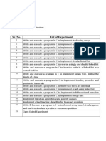 Sr. No. List of Experiment: Subject: Programming & Data Structures