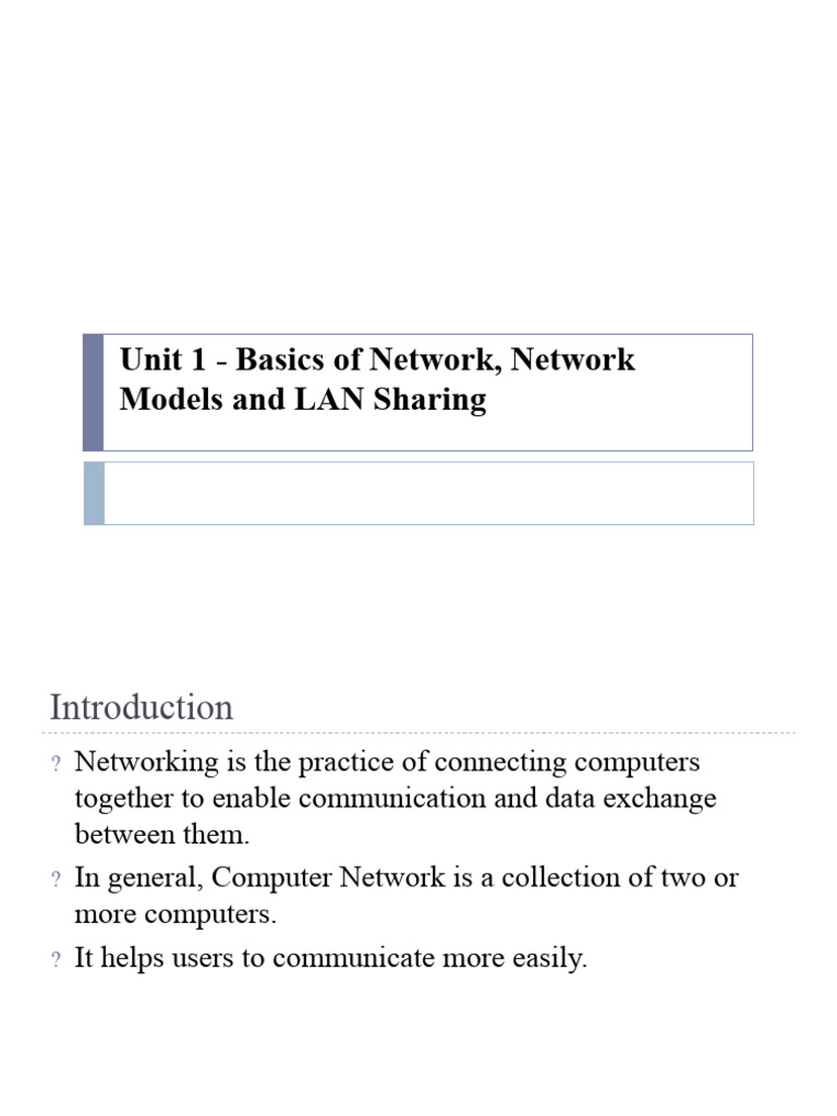 Networking Basics: Models & LAN Sharing | PDF | Computer Network ...