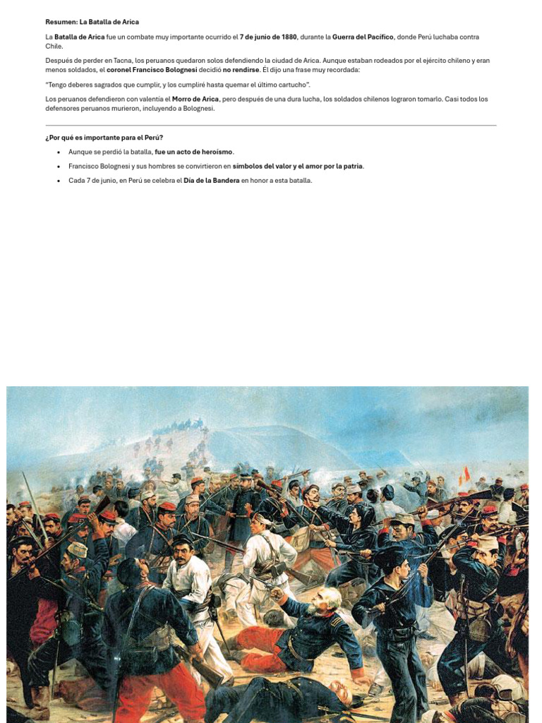 Resumen De La Batalla De Arica Pdf 