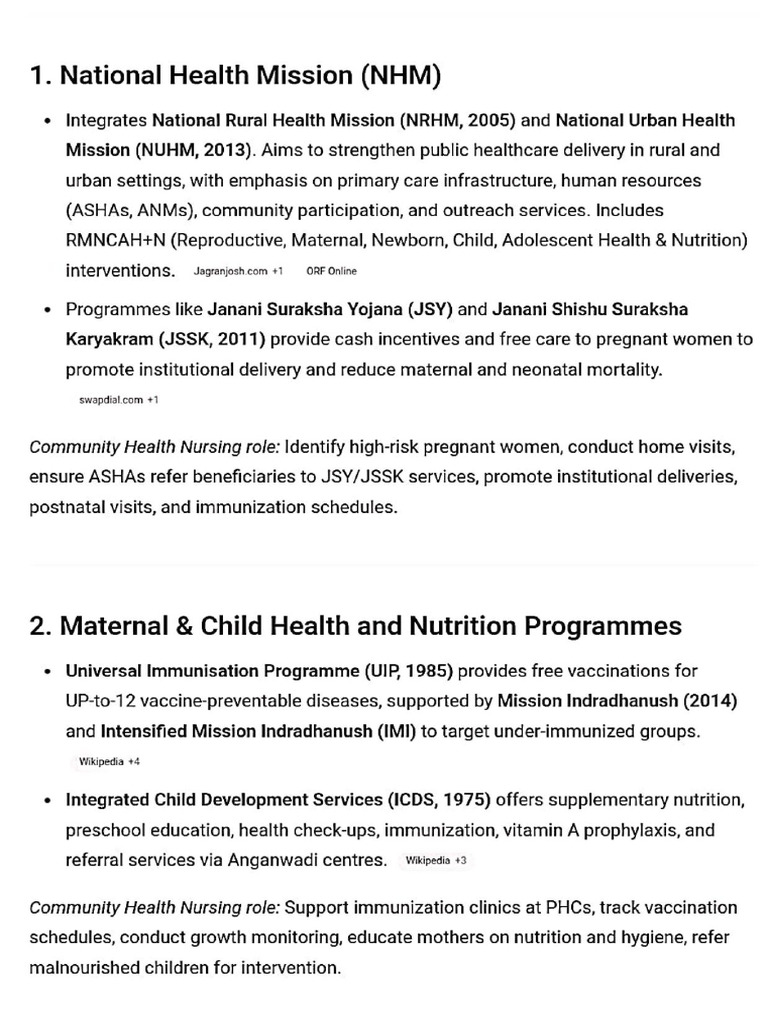 National Health Programs - Community Health Nursing | PDF