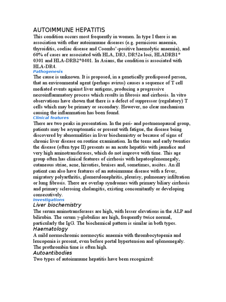 Autoimmune Hepatitis PDF Hepatitis Cirrhosis