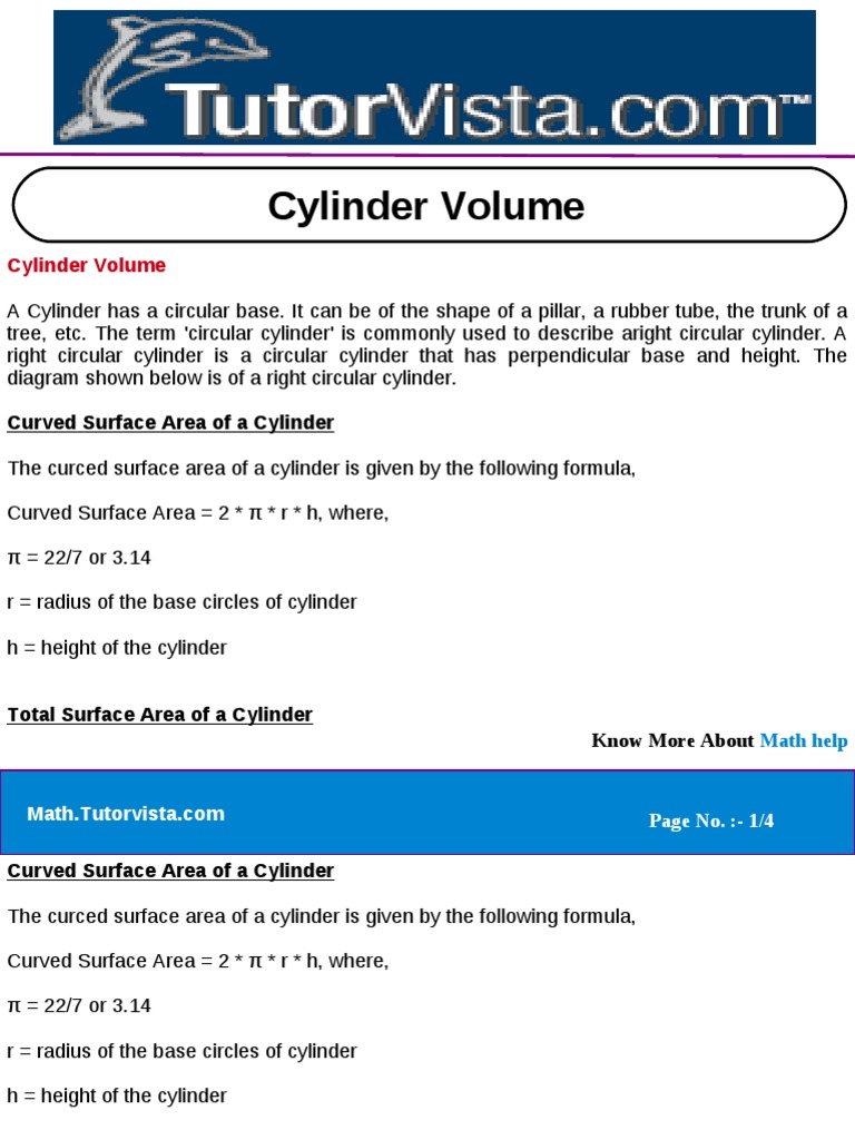 Cylinder Volume | PDF