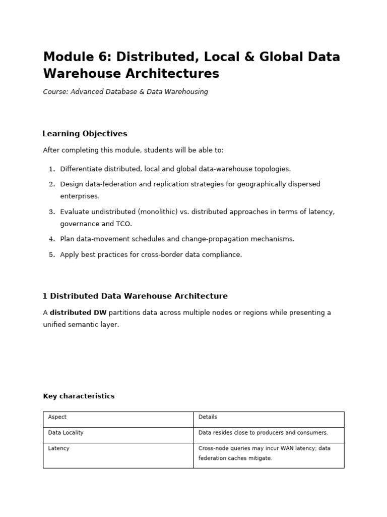 Data Warehouse Architectures Explained | PDF | Replication (Computing ...
