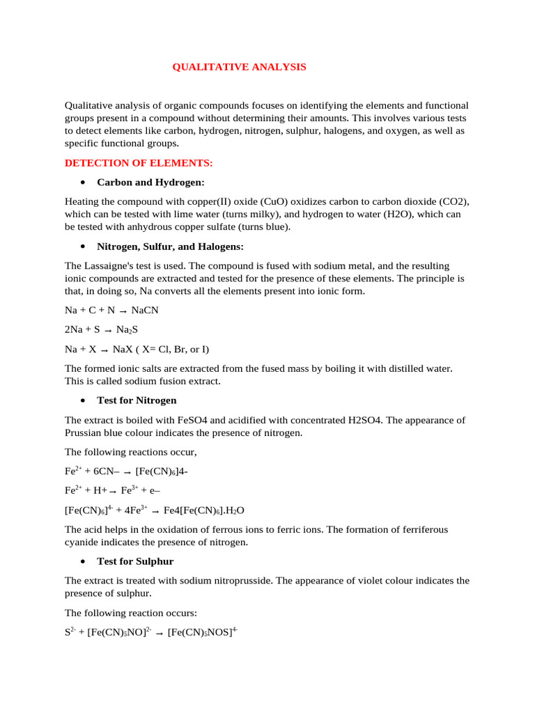 Qualitative and Quantitative Analysis | PDF | Cyanide | Salt (Chemistry)