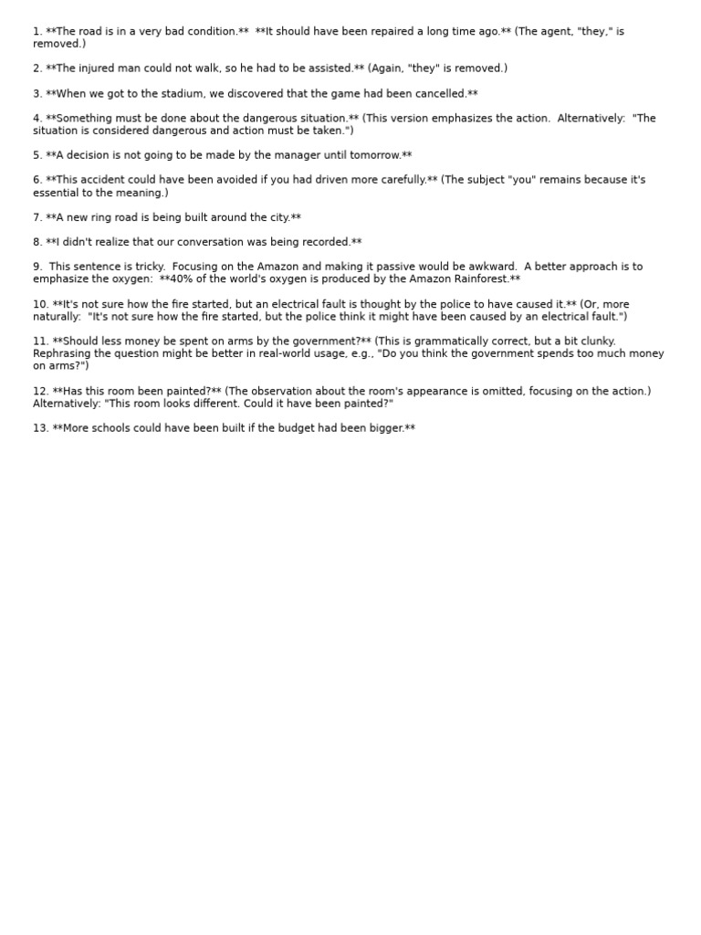 Passive Voice and Sentence Revisions | PDF