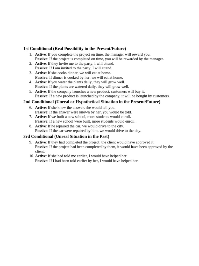 Passive If Conditional | PDF