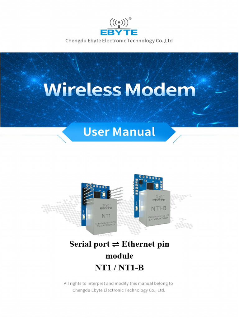 NT1/NT1-B Serial-Ethernet Module Guide | PDF | Port (Computer ...