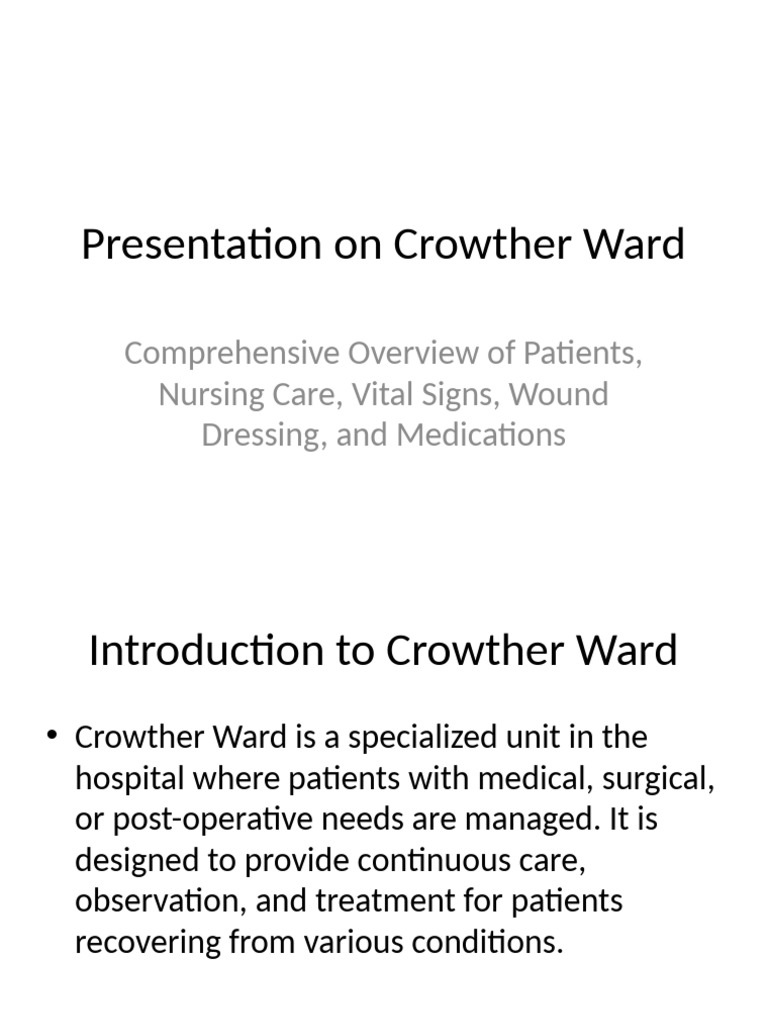Crowther Ward Presentation | PDF