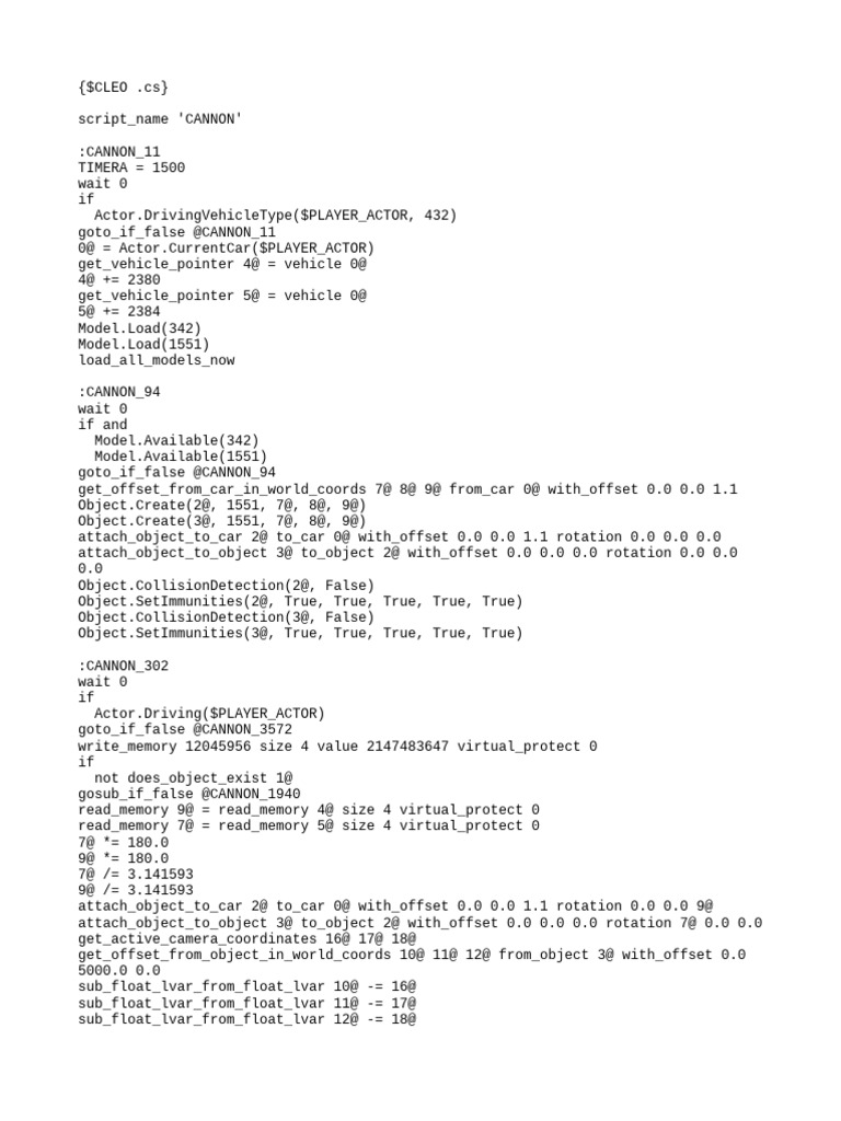 GTA Vehicle Cannon Script | PDF | Physics | Mechanics