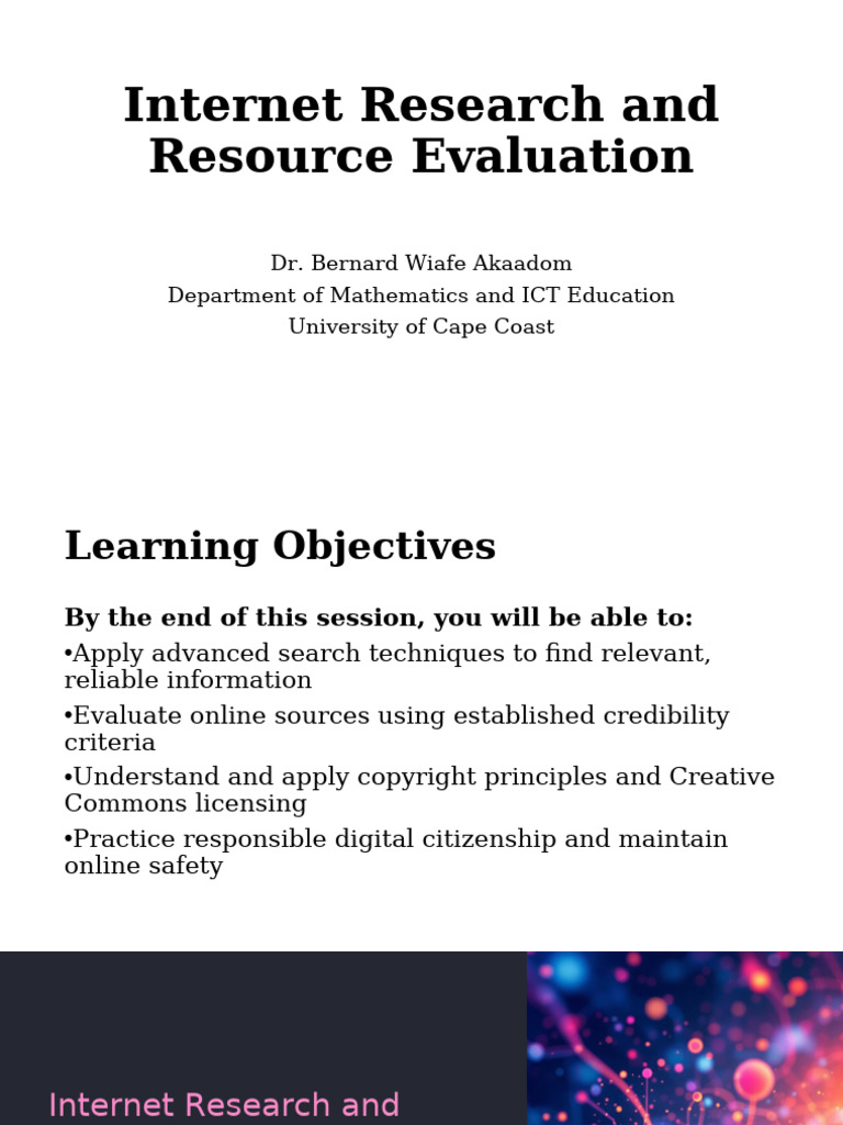 Internet Research and Evaluation | PDF | Internet Forum | Social Media