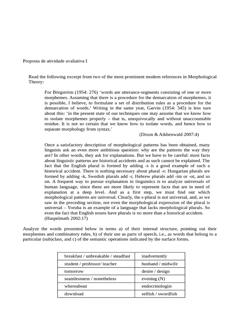 Morphological Analysis and Patterns | PDF | Morphology (Linguistics) | Word