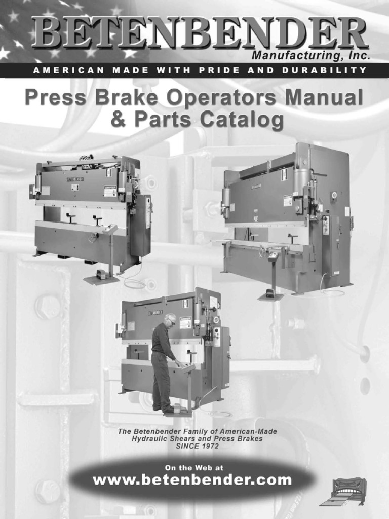 Press Brake Operators Manual | PDF | Sheet Metal | Metals