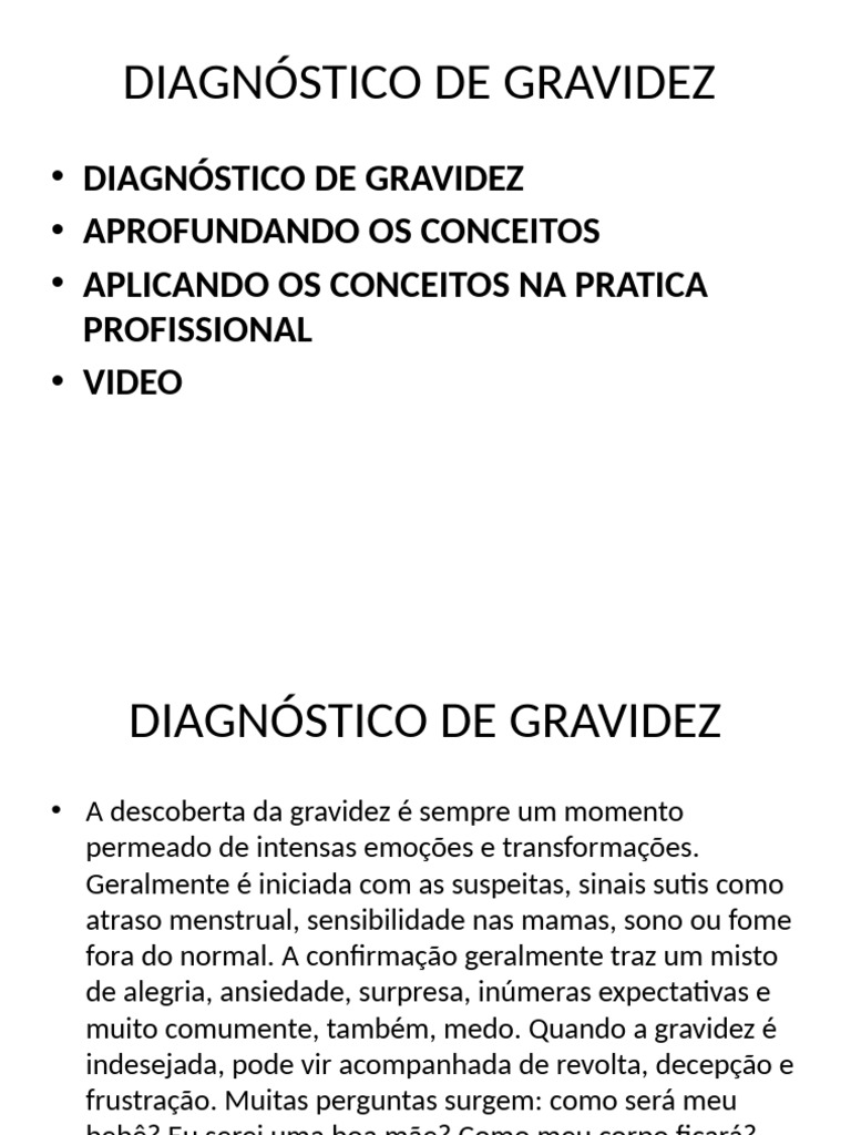 Diagnóstico e Acompanhamento da Gravidez | PDF | Gravidez | Reprodução ...