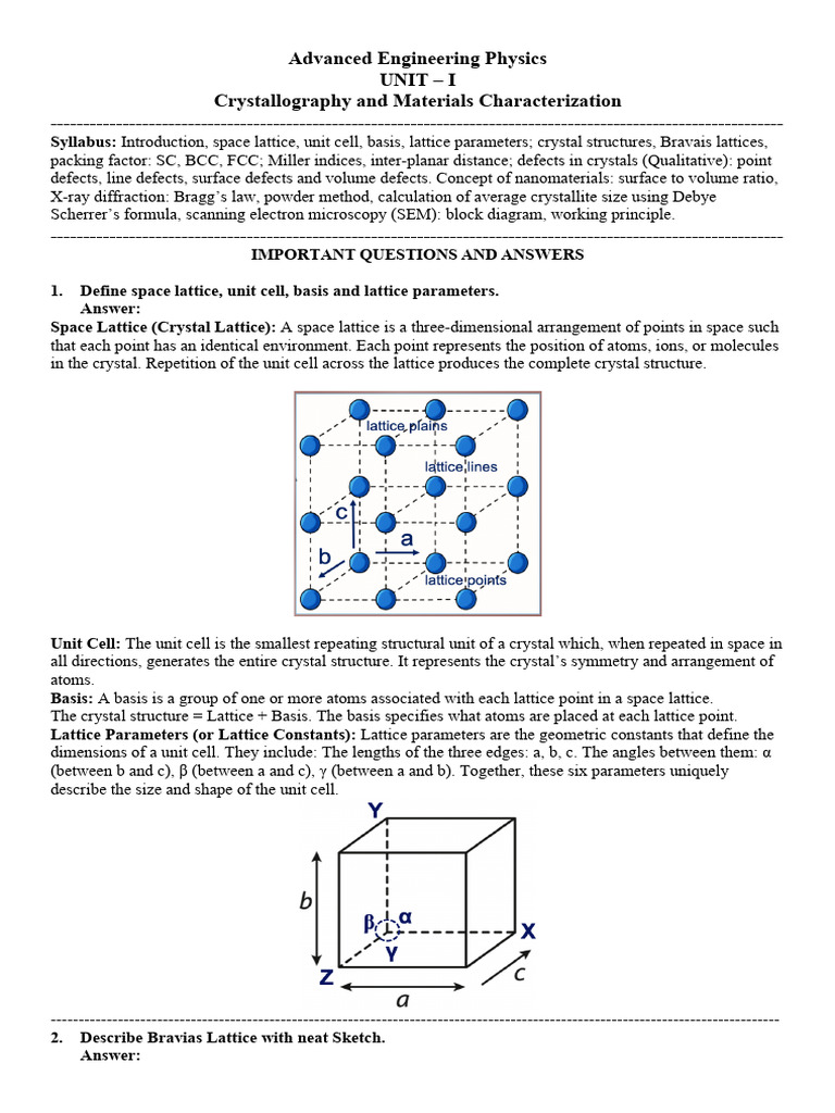 Crystallography and Crystal Structures | PDF | Crystal Structure ...